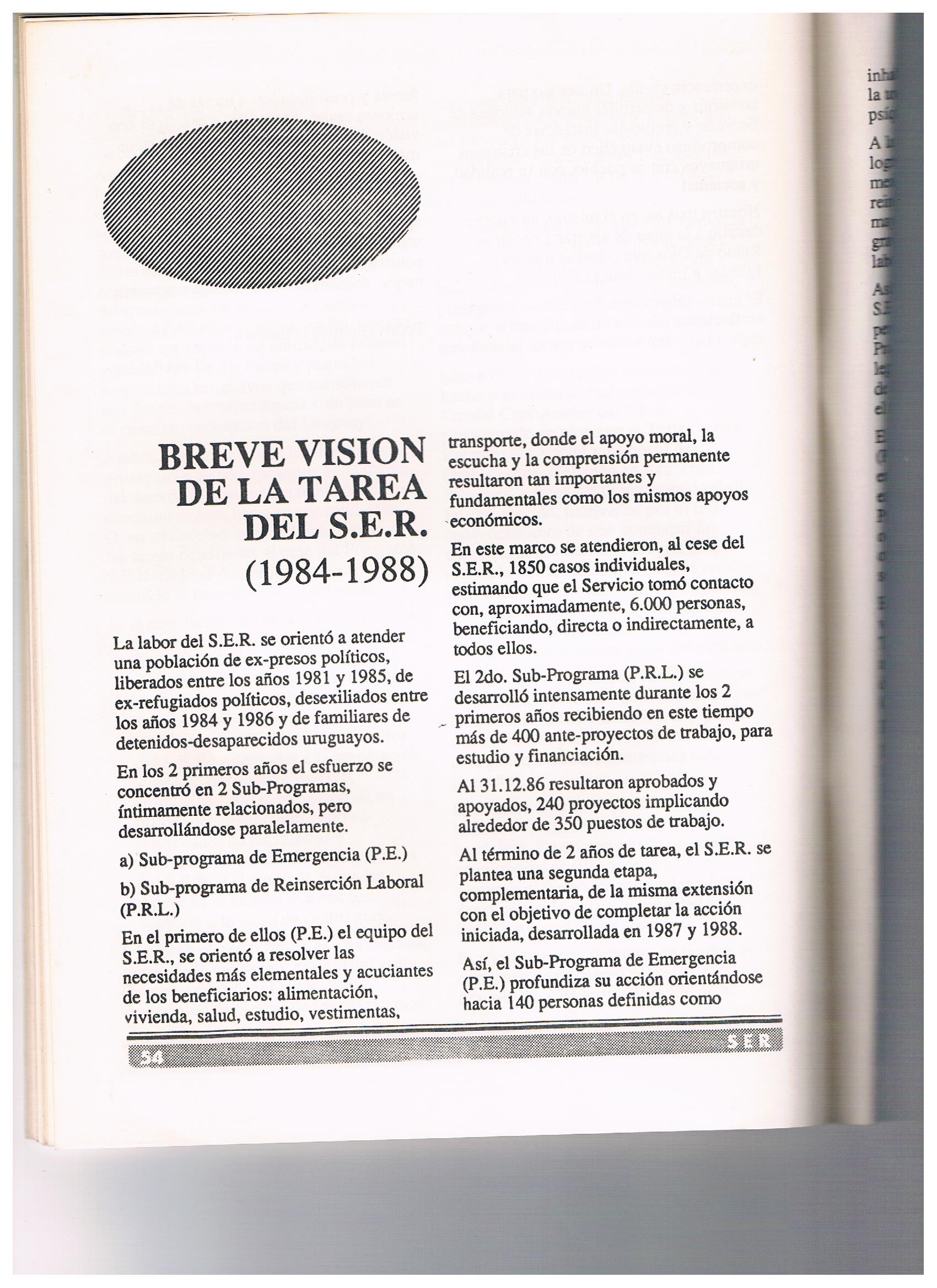 Servicio ecuménico de reintegración. Tarea del SER. 1989_6. Revista del S.E.R. P54.jpg