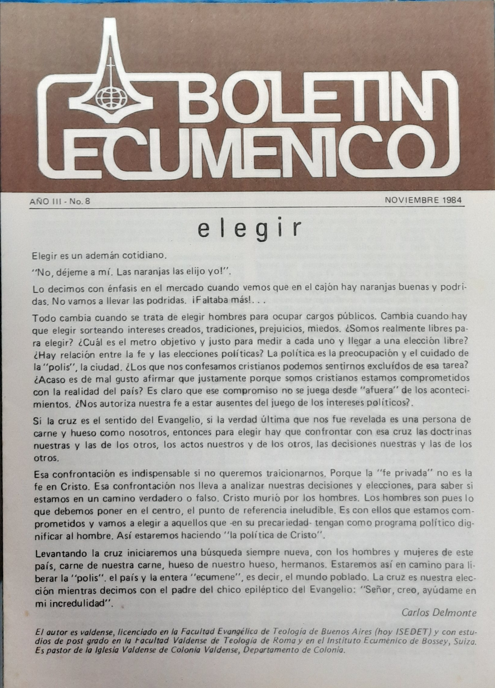 Boletin ecuménico. Año3. N°8. Nov 1984. P1.jpg