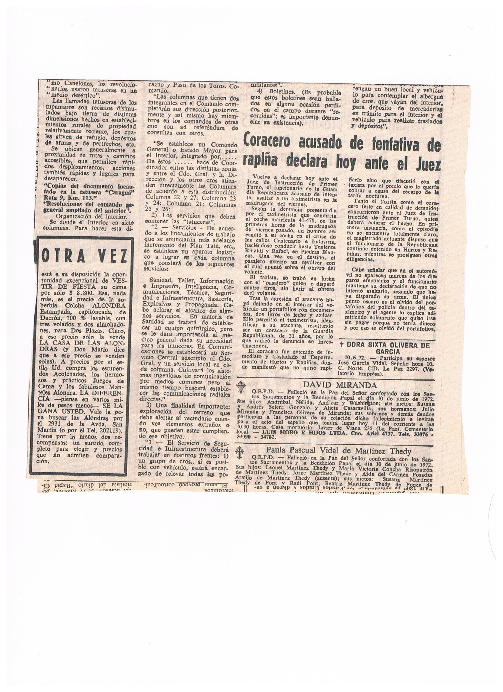 Se conocen detalles del segundo frente sedicioso. 1972_6_11. Diario la mañana. P2.jpg